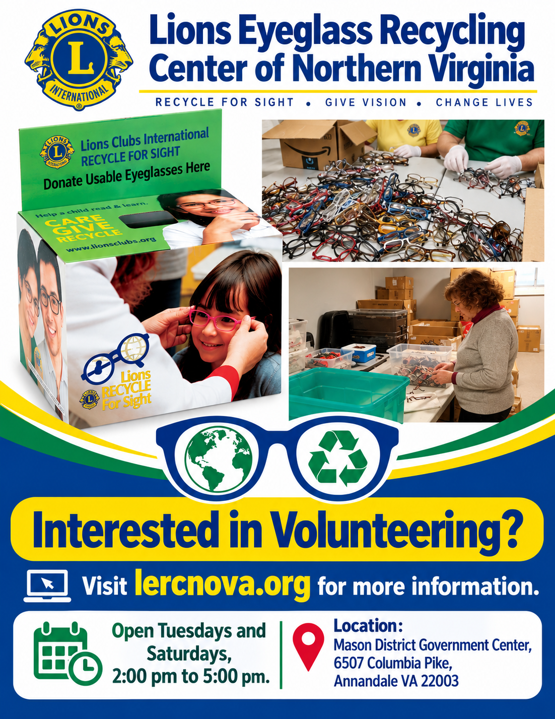 Lions Eyeglass Recycling Volunteer Drive